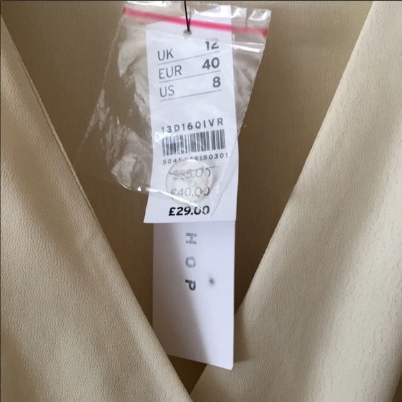 Topshop Wrap Buckle Blouse Top Plunge V Neckline - Picture 7 of 8